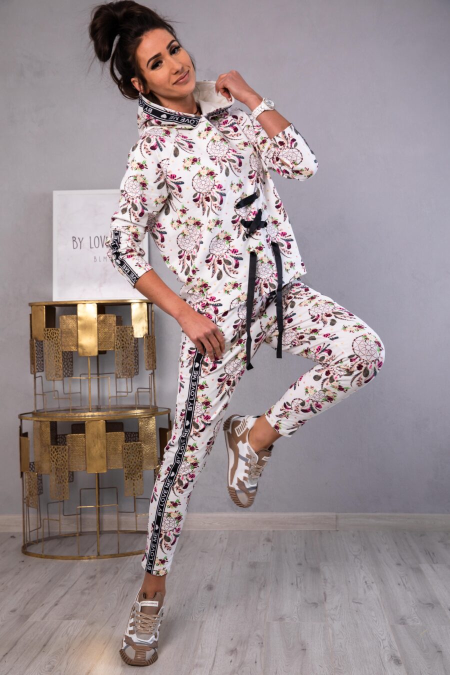 Bawełniany DRES/komplet. BLM_5420 : Kolor - BIALY, Rozmiar - S
