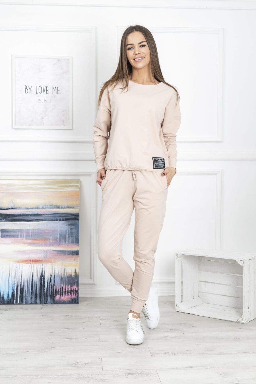 Dres/Komplet dresowy. BLM_5653 : Kolor - ECRU, Rozmiar - M