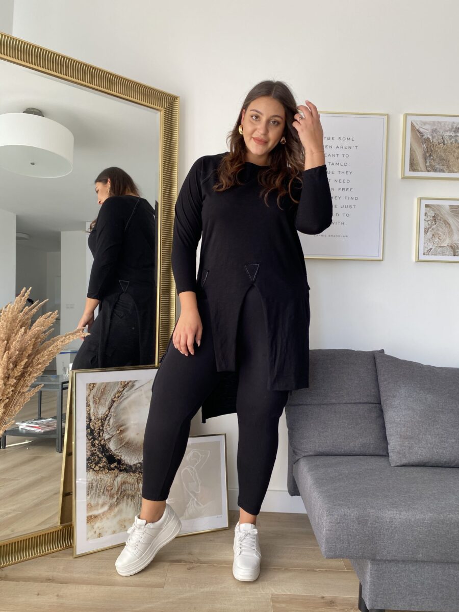 Bawełniana sukienka Plus Size. BLM_5483 : Kolor - MELANZ, Rozmiar - PLUSSIZE
